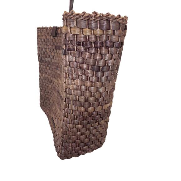 CORN-HUSH BROWN STRAW TOTE BAG 16’x 14’ CLOTH LINEN BOHO BEACH BAG VERSATILE - Picture 8 of 15